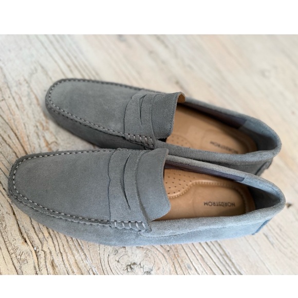 New Men’s Nordstrom suede Loafers gray size 10 - Picture 12 of 12